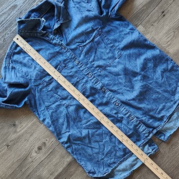 PILCRO AND THE LETTERPRESS ANTHRO Split Hem Denim Shirt S - Picture 10 of 12